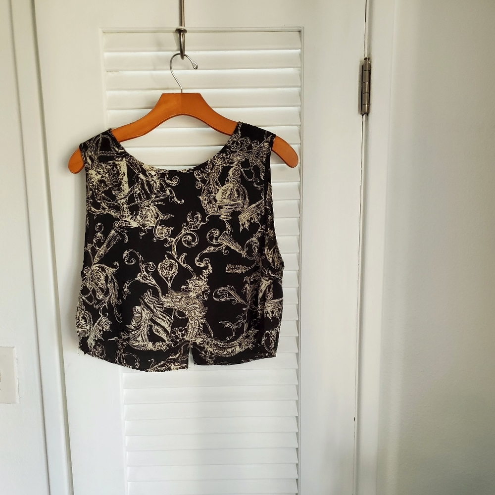 Black Crop Top with open back